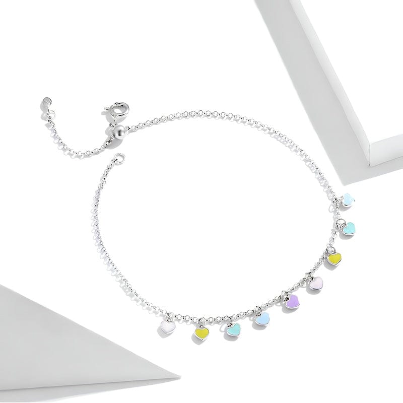 Anklets Colorful Rainbow Heart Fashion Chain Anklet Adjustable / Silver Unique Leather Bracelets
