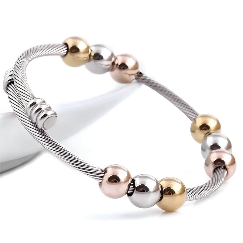 Cable Stretch Colorful Beads Cuff Bracelet Bangle Unique Leather Bracelets Adjustable Silver 