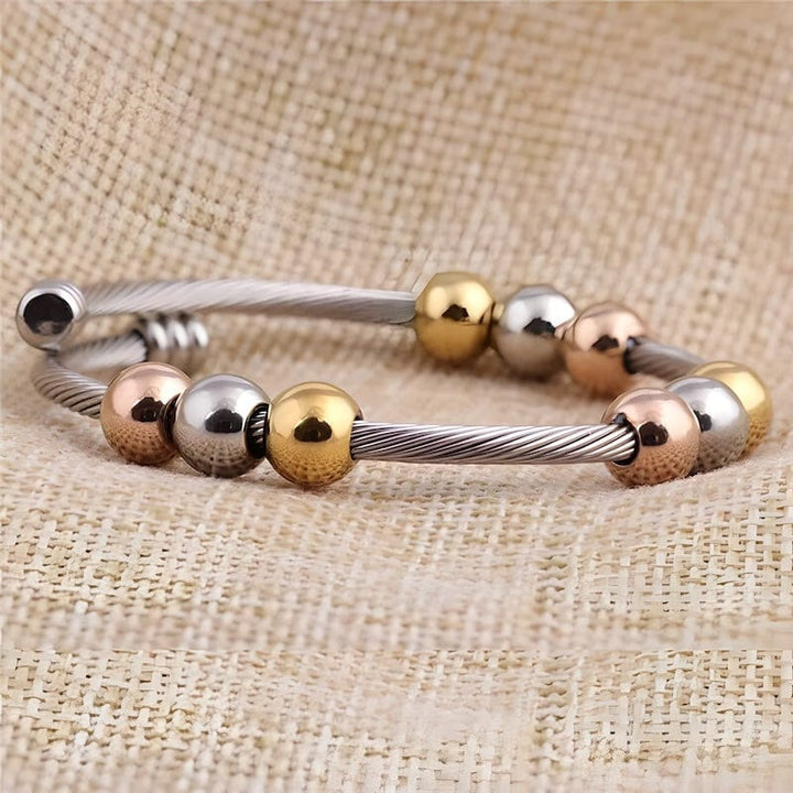 Cable Stretch Colorful Beads Cuff Bracelet bracelet by Unique Leather Bracelets