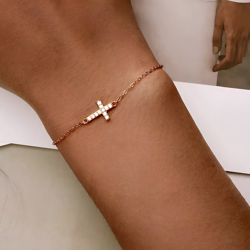 Cross Bracelet Zircon Faith, Devotion & Love Link Chain Unique Leather Bracelets   