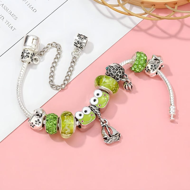 Green Frog Charm Bracelet bracelet by Unique Leather Bracelets