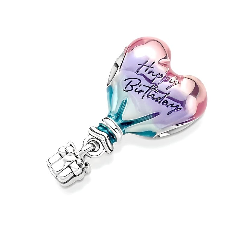 Happy Birthday Charm Hot Air Balloon Gift Charms Unique Leather Bracelets   