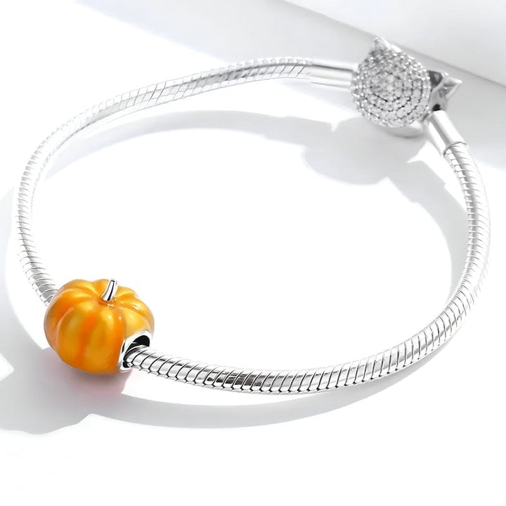 Pumpkin Charm Charms Unique Leather Bracelets   