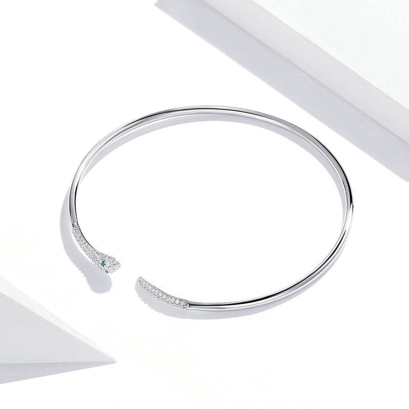 Cuff Silver Spirit Snake Cuff Bracelet Adjustable / Silver Unique Leather Bracelets