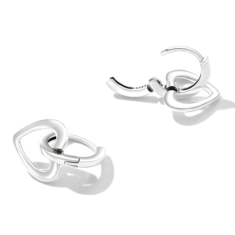 Simple Silver Love Heart Earrings bracelet by Unique Leather Bracelets