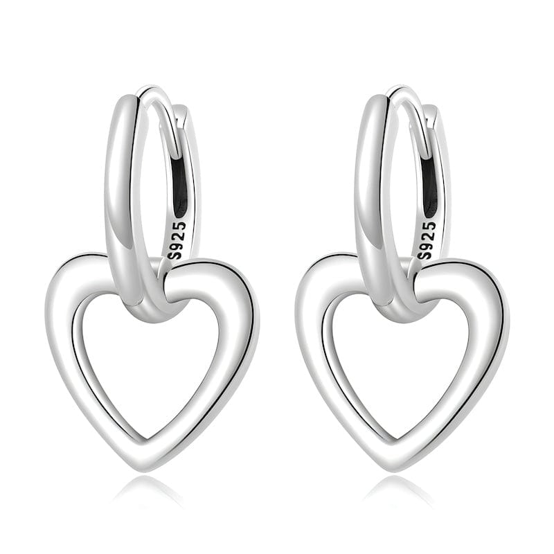 Drop Simple Silver Love Heart Earrings Silver Unique Leather Bracelets