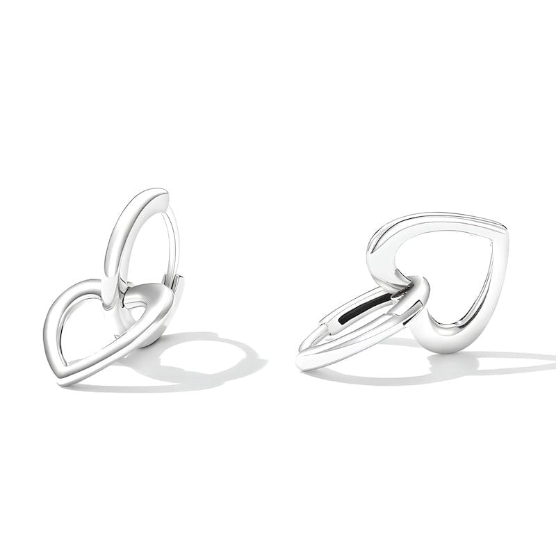 Drop Simple Silver Love Heart Earrings Silver Unique Leather Bracelets