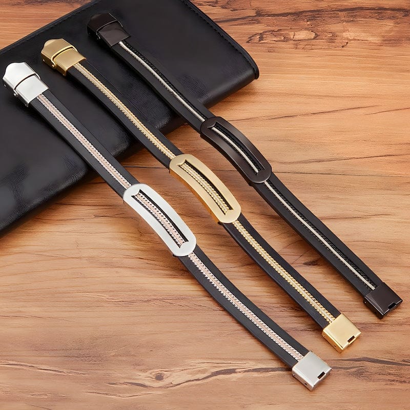 Leather Chain Leather Design Combination Mens Bracelets