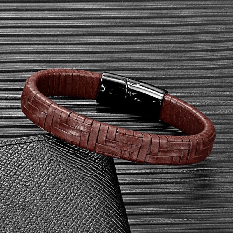 Hand Woven Multicolor Mens Leather Bracelet bracelet by Unique Leather Bracelets