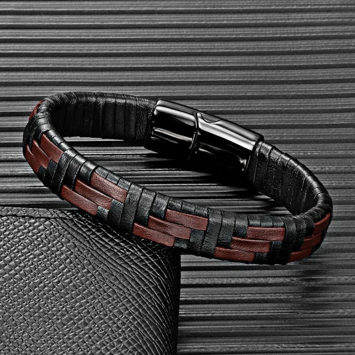 Hand Woven Multicolor Mens Leather Bracelet Leather Unique Leather Bracelets   