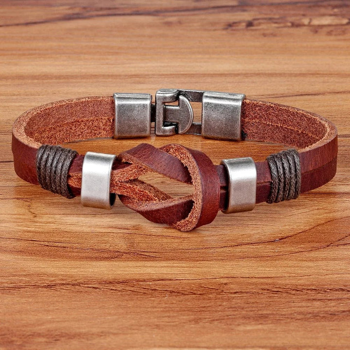 Knight Courage Knot Leather Bracelet Leather Unique Leather Bracelets   