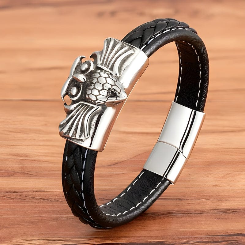 Owl Mens Leather Bracelet Leather Unique Leather Bracelets   