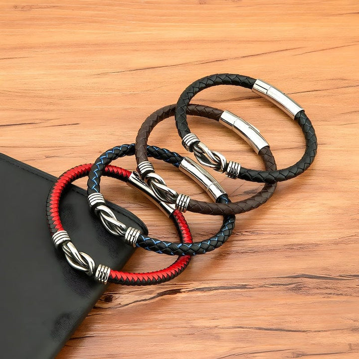 Sport Style Men Woven Leather Bracelet Leather Unique Leather Bracelets   