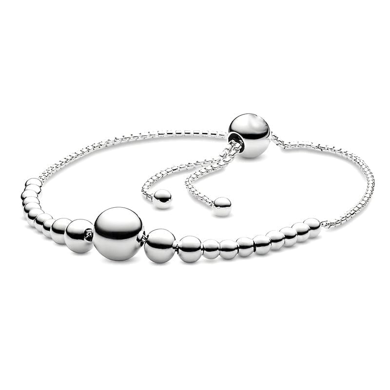 Beads Connected Together Adjustable Bracelet Link Chain Unique Leather Bracelets Silver Adjustable 