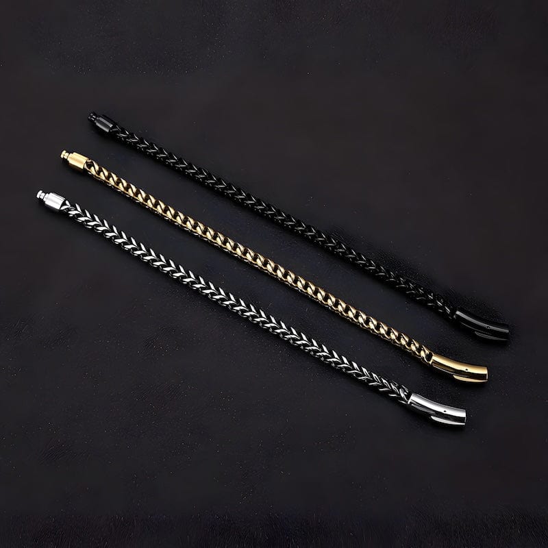 Chain Style Magnet Button Bracelet bracelet by Unique Leather Bracelets