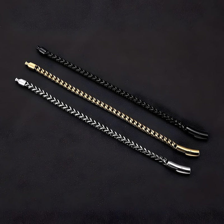 Chain Style Magnet Button Bracelet bracelet by Unique Leather Bracelets