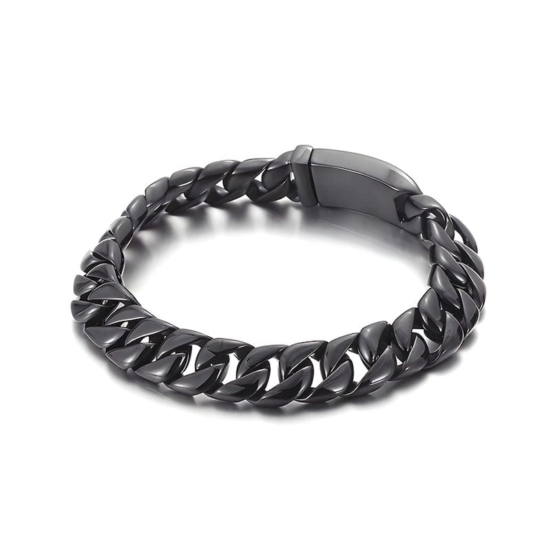 Wide Chain Stainless Steel Double Link Bracelet bracelet by Unique Leather Bracelets