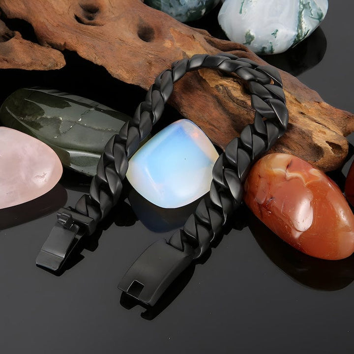 Wide Chain Stainless Steel Double Link Bracelet bracelet by Unique Leather Bracelets