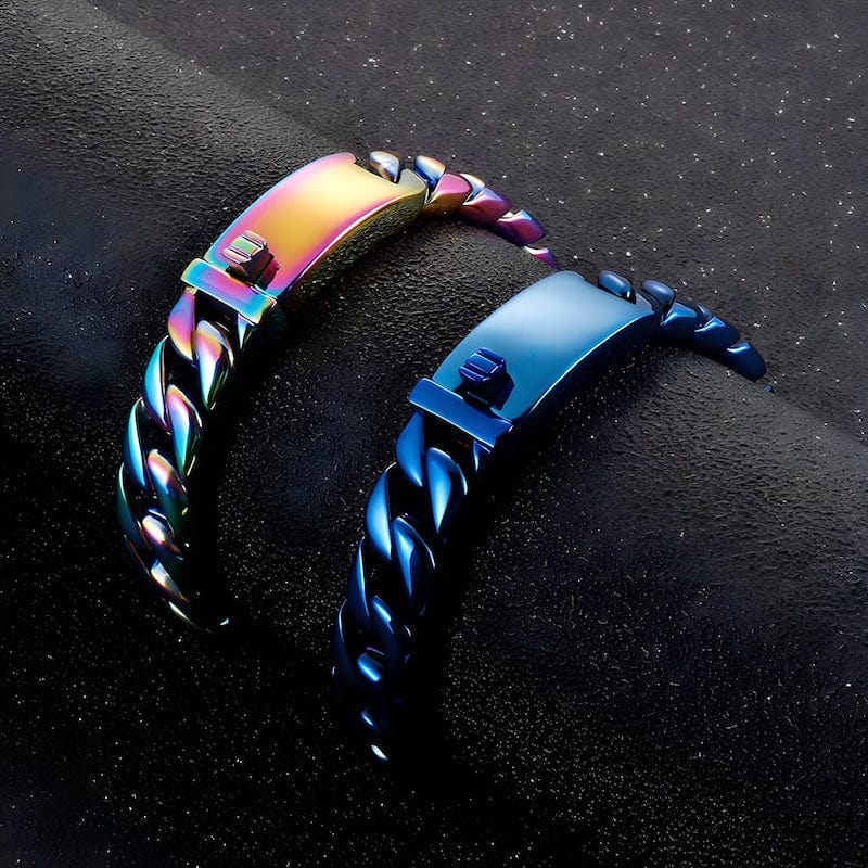 Wide Chain Stainless Steel Double Link Bracelet bracelet by Unique Leather Bracelets