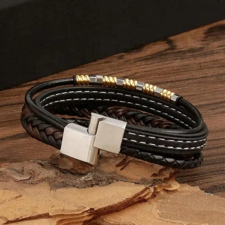 Wrap Bracelet Leather Mens Stack Braid Charm Wrap Unique Leather Bracelets   
