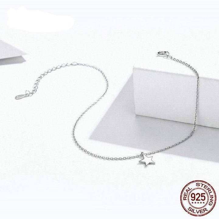Star Silver Anklet Women Bracelet bracelet by Unique Leather Bracelets
