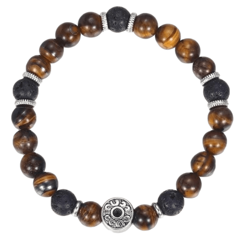 Tiger's Eye Tribal Beaded Bracelets Beaded Unique Leather Bracelets Adjustable Brown 