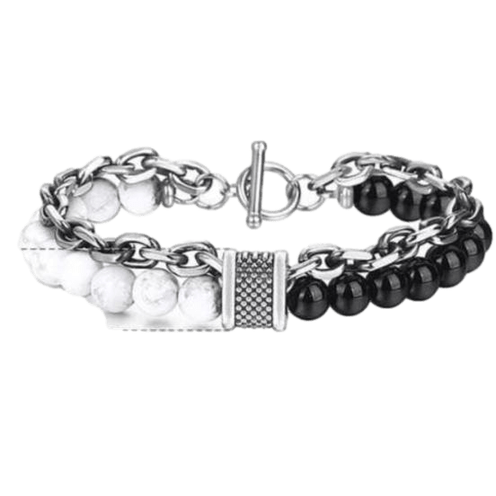 Cuban Link Stainless Steel Beaded Bracelets bracelet by Unique Leather Bracelets