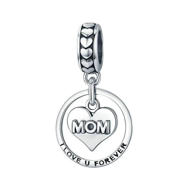 Mother Forever Charm Charms Unique Leather Bracelets Silver  