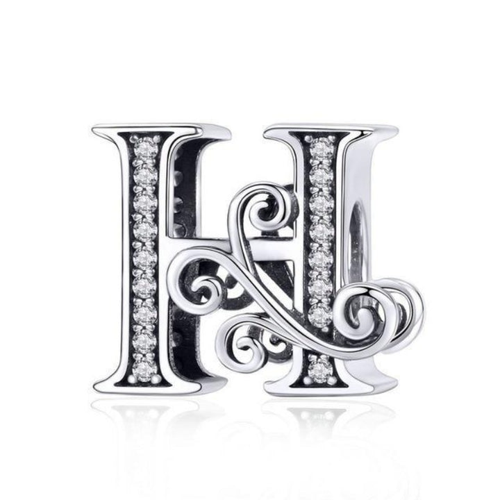 Alphabet Charms Charms & Pendants Unique Leather Bracelets H Silver 