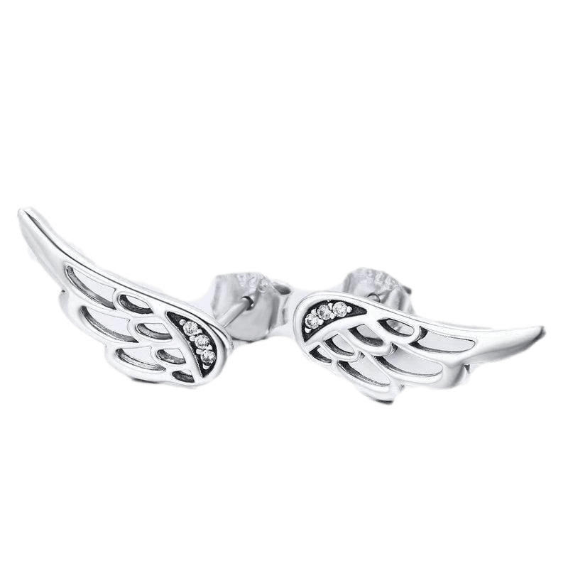 Magical Angel Wing Earrings Stud Unique Leather Bracelets Silver  