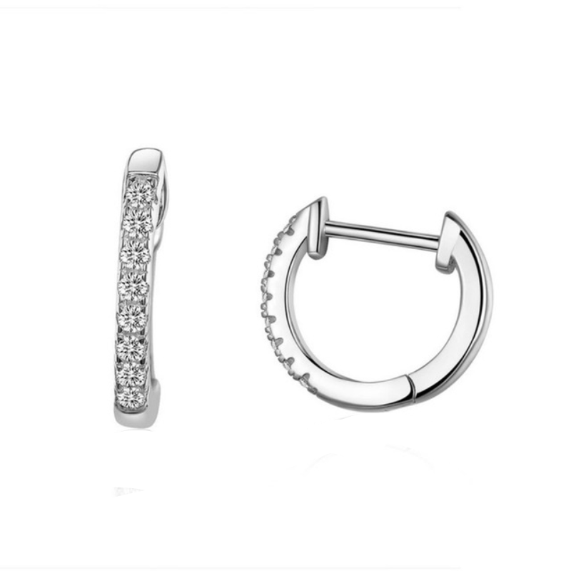 Cubic Zirconia Hoop Earrings Hoop Unique Leather Bracelets Silver  