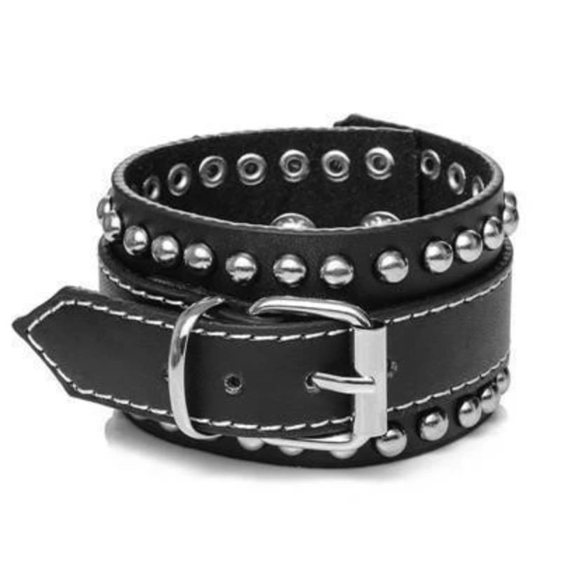 Black Leather Buckle Bracelet Leather Unique Leather Bracelets 2.75in Black 