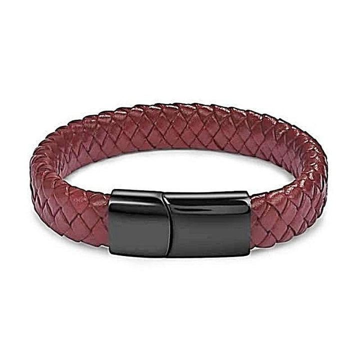 Phoenix Red Leather Magnetic Bracelet Leather Unique Leather Bracelets Black Small 
