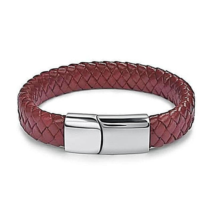 Phoenix Red Leather Magnetic Bracelet Leather Unique Leather Bracelets Silver Small 