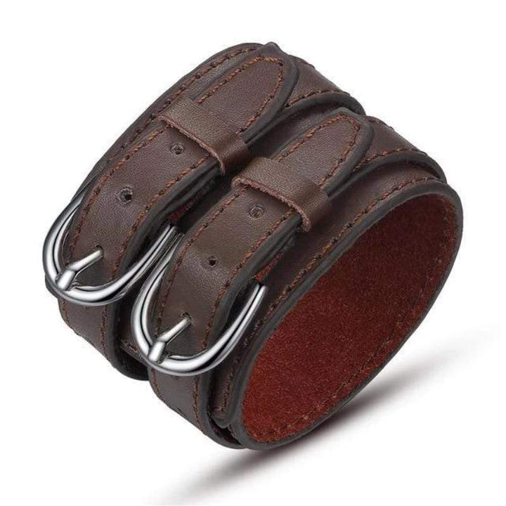Vintage Wide Leather Bracelet bracelet by Unique Leather Bracelets