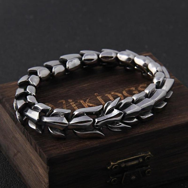 Mens Link Silver Chain Link Chain Unique Leather Bracelets   
