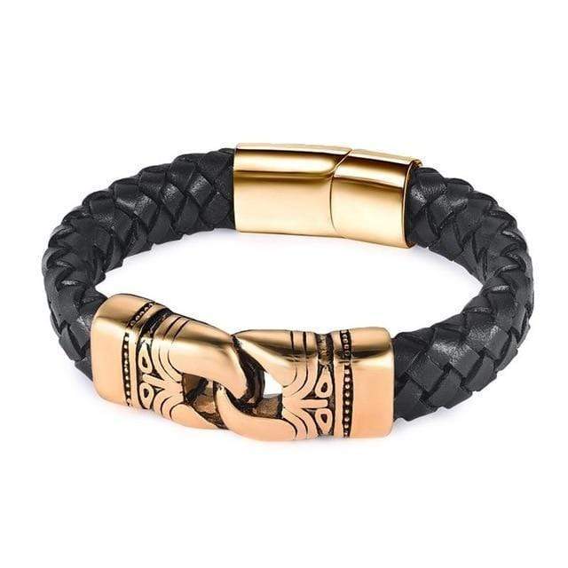 Aart Woven Leather Magnetic Bracelets Leather Unique Leather Bracelets Bronze Small 