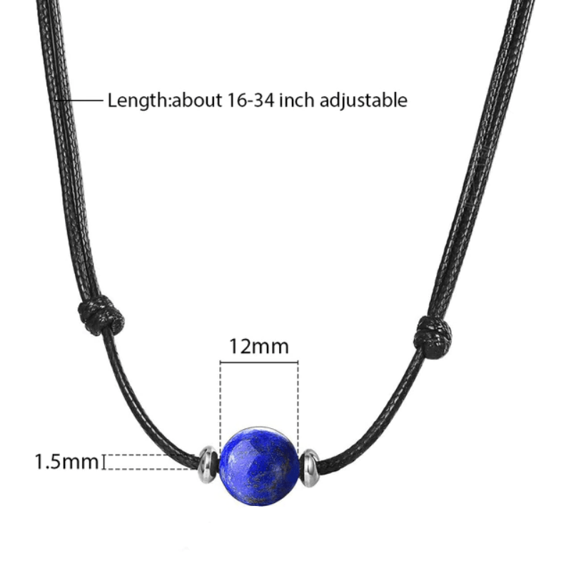 Mens Black Leather Stone Necklaces Necklaces Unique Leather Bracelets Blue  