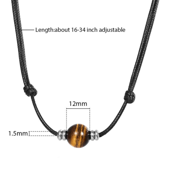 Mens Black Leather Stone Necklaces Necklaces Unique Leather Bracelets Brown  