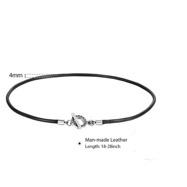 Mens Braided Black Leather Choker Necklace Necklaces Unique Leather Bracelets 18inch Black 