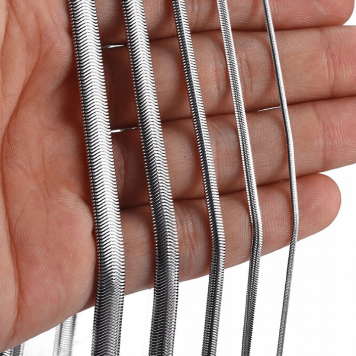 Mens Stainless Steel Herringbone Necklace bracelet by Unique Leather Bracelets