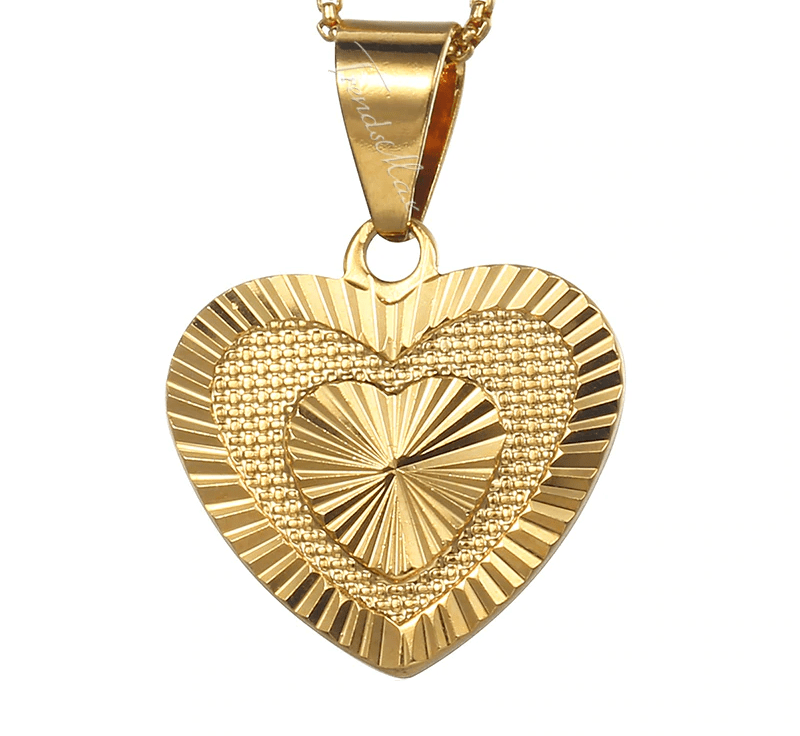 Womens Gold Heart Pendant Necklace Necklaces Unique Leather Bracelets 45cm Gold 