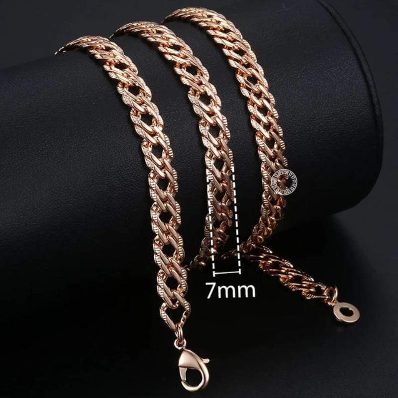 Womens Rose Gold Braided Link Necklace Necklaces Unique Leather Bracelets Rose Gold/12 18inch 