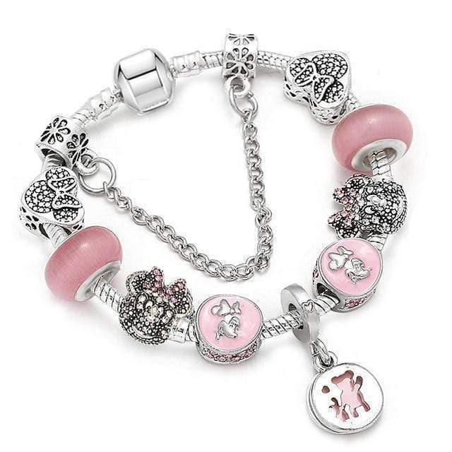 Kids Kitten Bracelet Charm Unique Leather Bracelets Silver/A17 16cm 